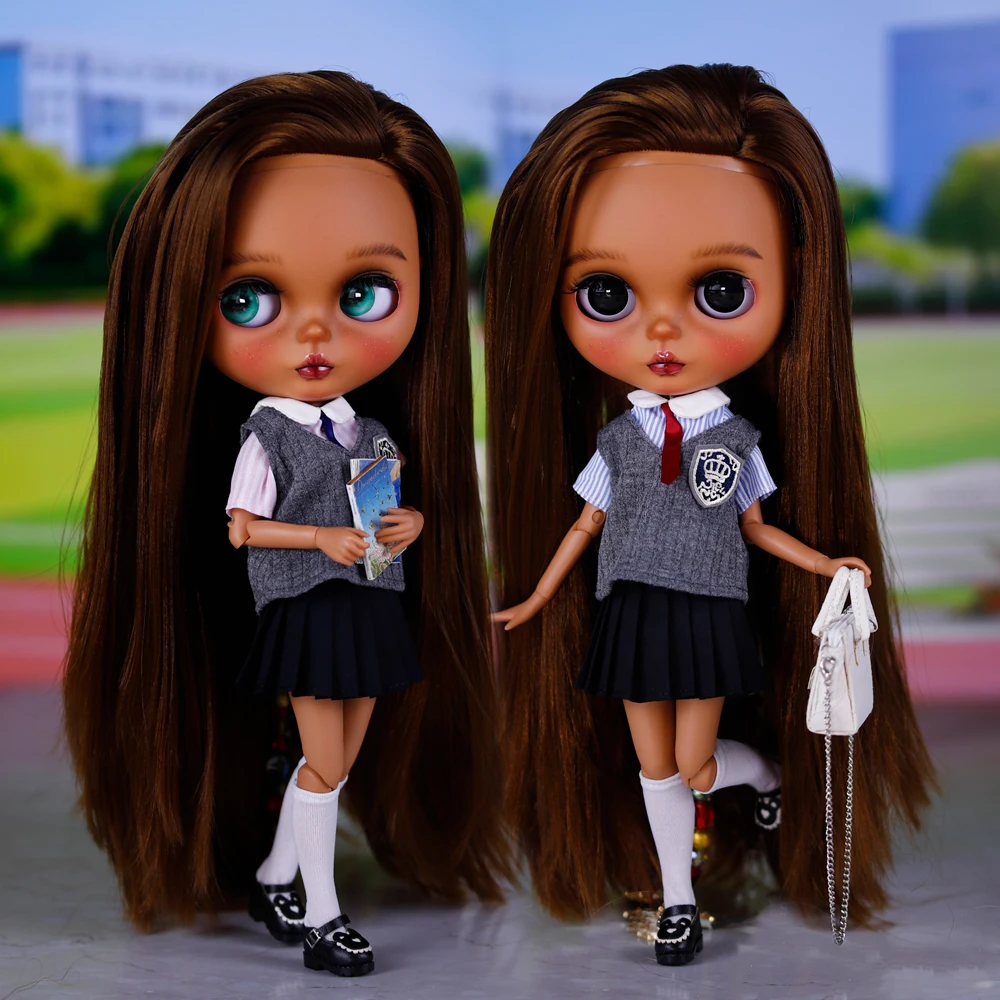 

ICY DBS Blythe Doll Clothing Campus Style Outfit Casual Wear Plaid Jacket Anime Girl 1/6 BJD Joint Body