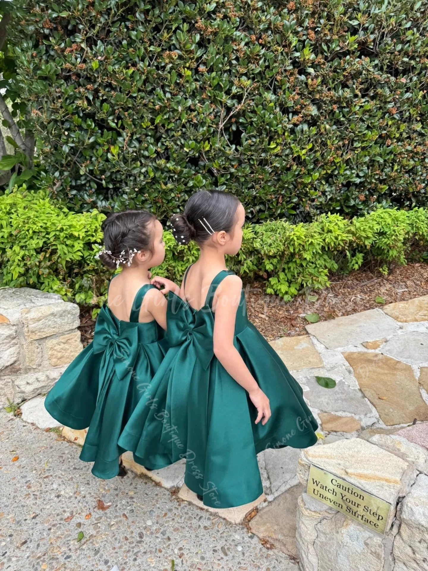 Robe de demoiselle d'honneur verte pour mariage, dos nu, longueur cheville, robe de première Communion avec nœud en Satin, robe de soirée personnalisée