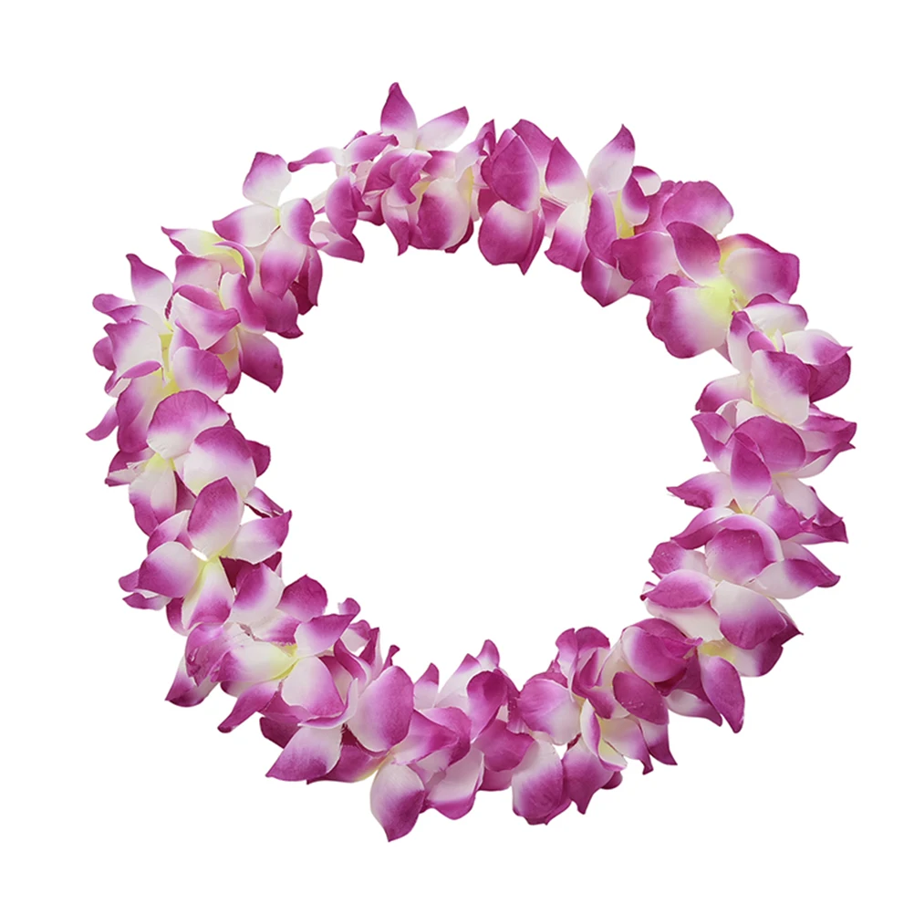 Hawaiian Leis Simulated Silk Flower Leis Dance Party Fancy Dress Garland 8 Color