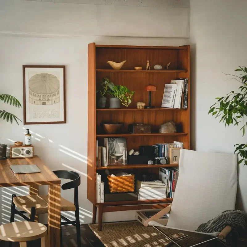 خزانة كتب منزلية قديمة الطراز بتصميم عتيق، خزانة تخزين كلاسيكية، أثاث من الخشب الصلب #3