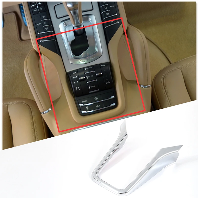 

ABS Silver Car Center Console Armrest Gear Shift Decoration Frame Cover Trim For Porsche Cayenne 2011-2017 Interior Accessories