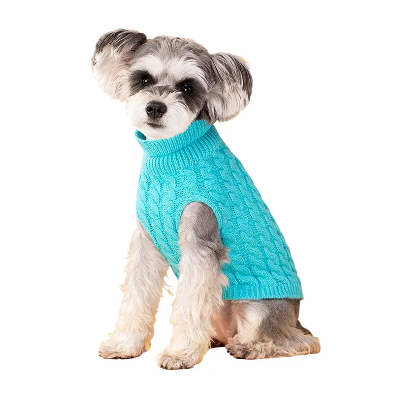 Warm Dog Sweaters for Small Dogs Turtleneck Knitted Winter Dog Clothes Pet Puppy Cat Sweater Vest Chihuahua French Bulldog Coat