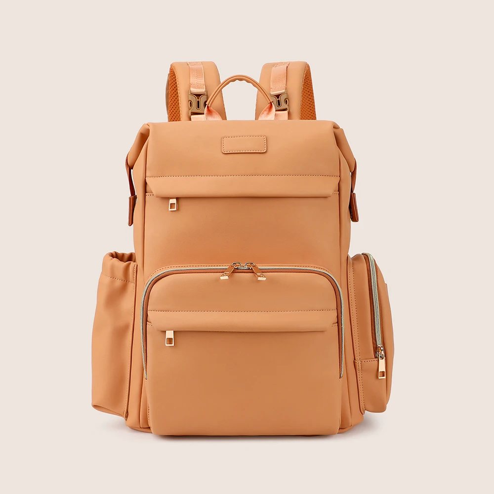 diaper-bag-light-brown-minimalist-backpack-style-multi-tiered-pockets-premium-texture-multi-carry-for-mom-baby-care-daily-use