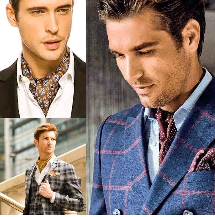 Jacquard Blumen Paisley Cashew Krawatte Hochzeit formale Krawatte Ascot Scrunch selbst britischen Gentleman Polyester Krawatte für Männer Luxus – Detail 1