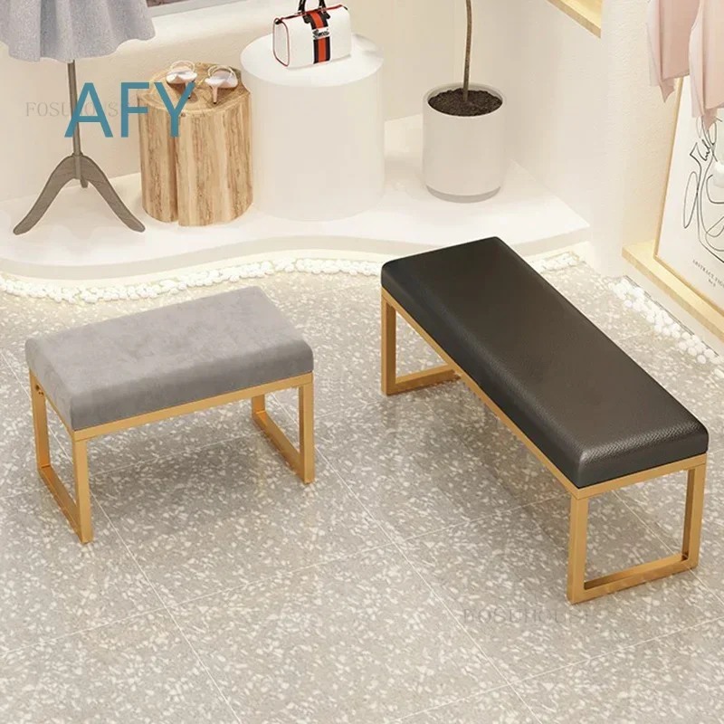 Shoe Changing Stool for Luxury Clothing Store Home Furniture Bedroom Long Ottoman Simple Hallway Porch Fitting Room Leisure