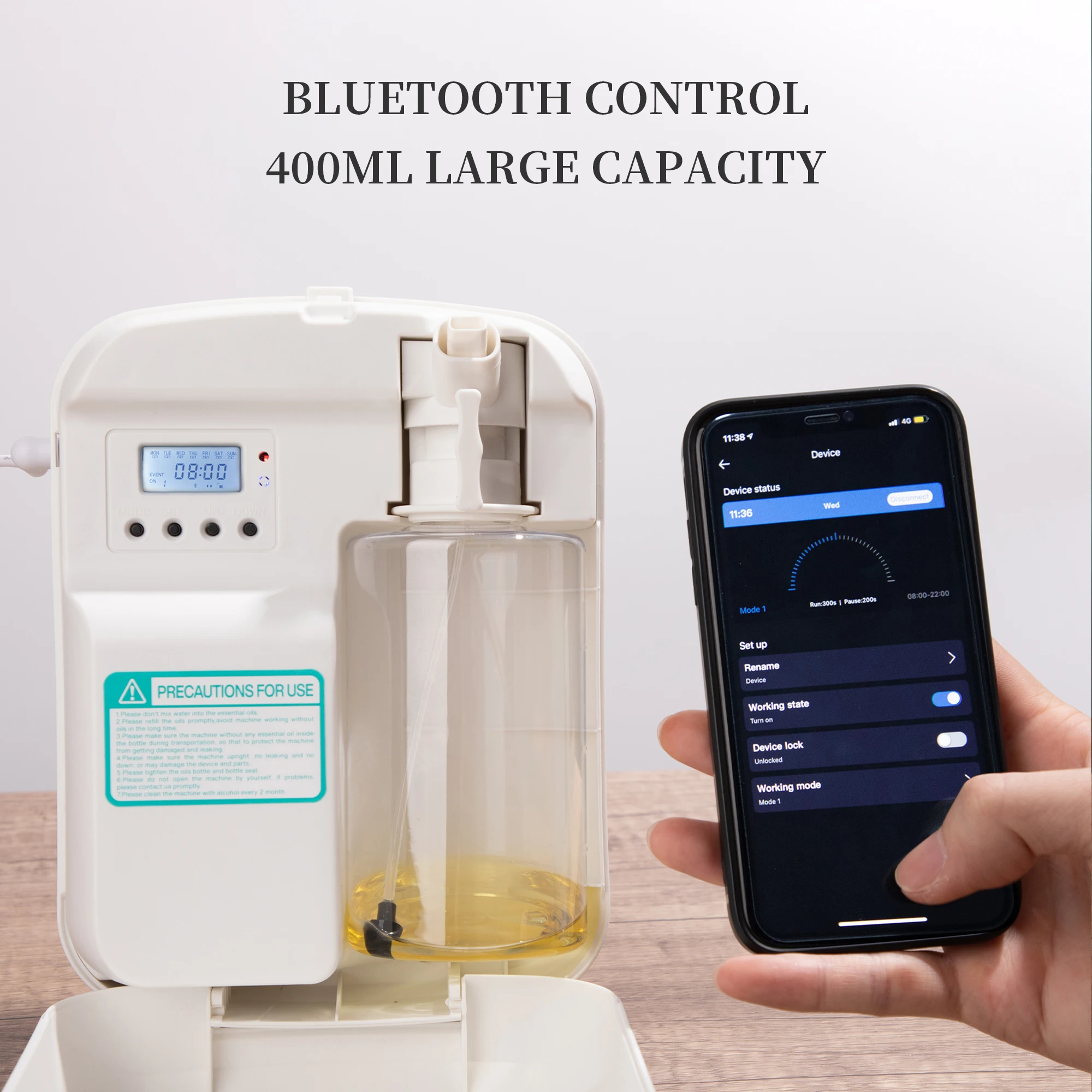 NAMSTE-difusor eléctrico de aceites esenciales, dispositivo de fragancia aromática con Control inteligente por Bluetooth, para hogar y Hotel, 400ML