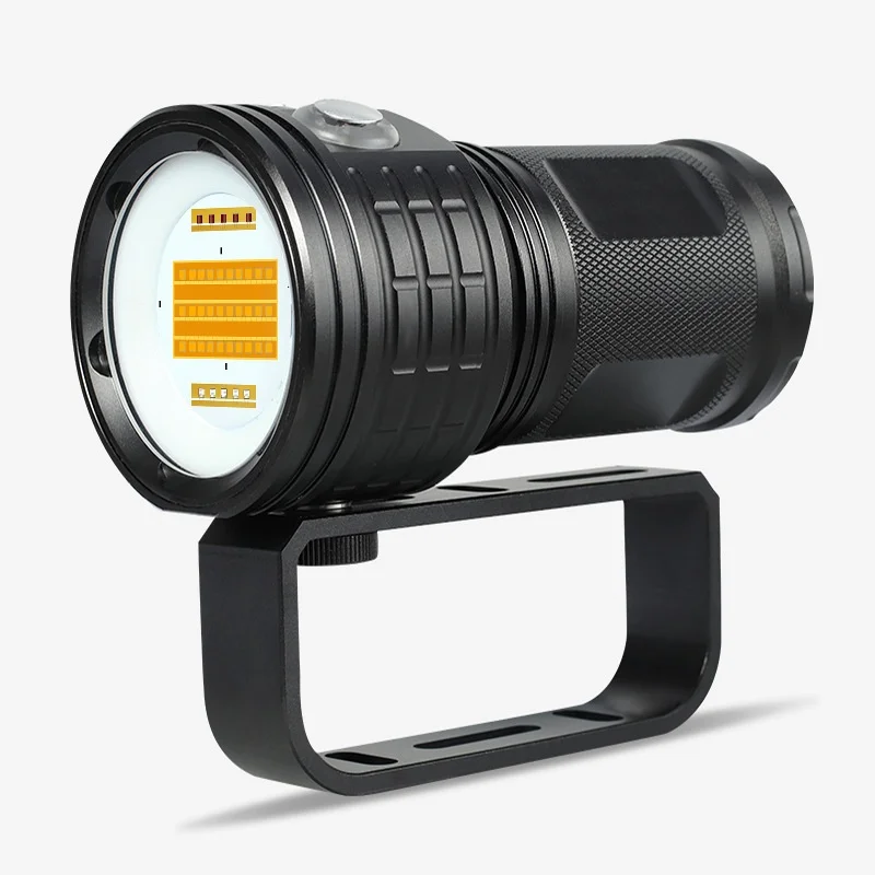 

500W Photography Fill Light Diving Flashlight Camping IP68 Rated Red Blue Strong Light High-Power Underwater Aluminum Alloy LED