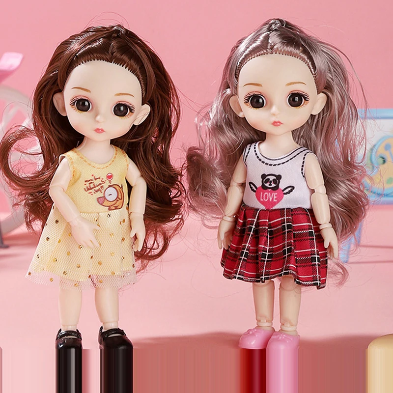 17Cm Leuke Mini Doll 13 Beweegbare Gezamenlijke Dress Up Prinses Pop Met 3D Grote Ogen Diy Speelgoed Pop Met kleding 1/12 Mode Pop