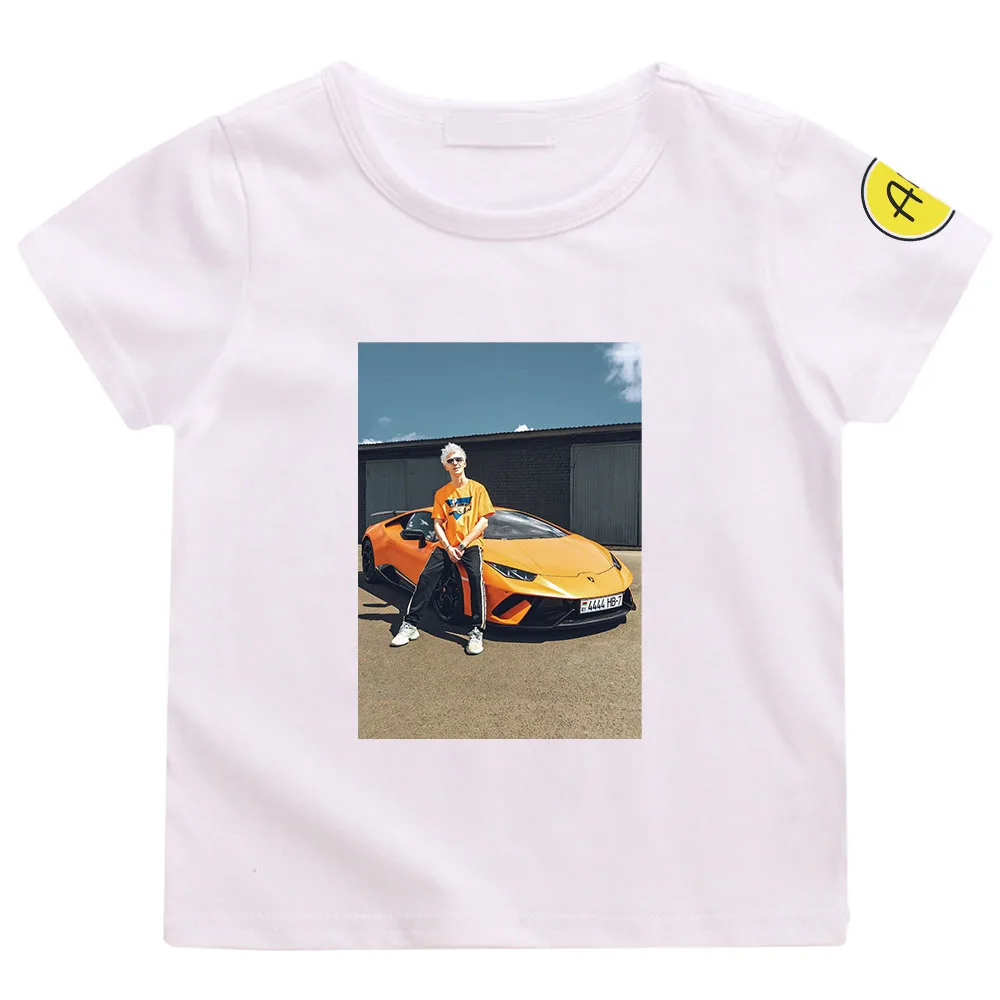 Kid A4 Funny Print T-shirt 2023 Summer O Neck Orange Clothes Girl Boy Family Matching Outfits Baby Clothing