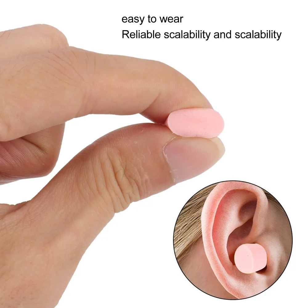 120Pcs Pink Slow Rebound Foam Ear Plugs Slow Rebound Sponge 2.5*1.3cm Pink Sound Insulation Ear Protectors