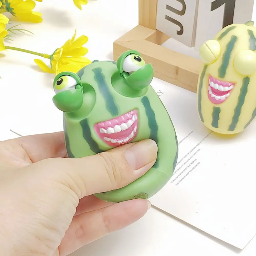 Slow Rebound Watermelon Pinch Toy Watermelon Strips Explosive Eye Eyes Popping Out Toys Watermelon Fruit Cartoon Birthday Gift