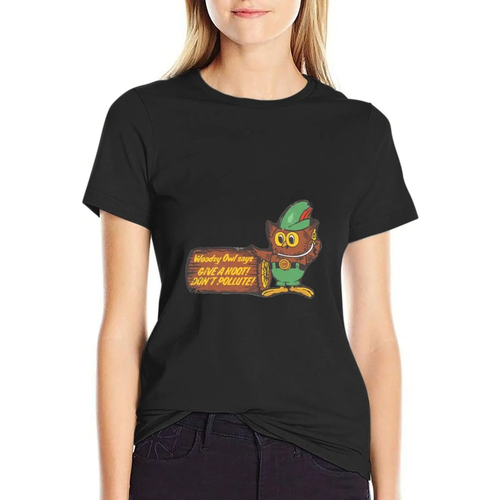 

Woodsy Owl T-Shirt vintage anime cute t-shirts for Women