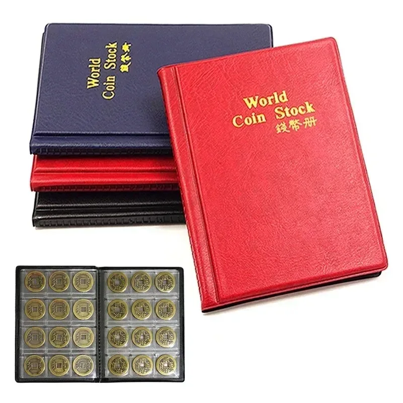 Álbum de 120 bolsillos, soportes para álbum de monedas, libro de colección, álbum de recortes para colección de monedas, libro, decoración del hogar, almacenamiento de álbum de fotos