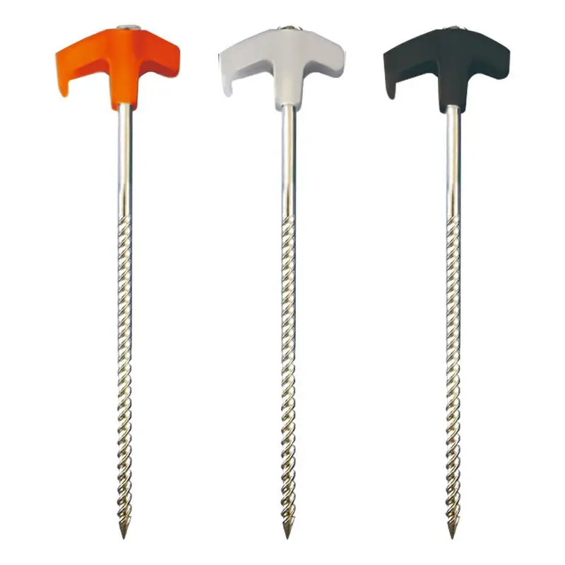 Outdoor Camping Tent Pegs Ground Nails Ground Anchors Screw in 8 Inch Ground Stakes Pop Up Tent Stakes Hiking Tourist tools