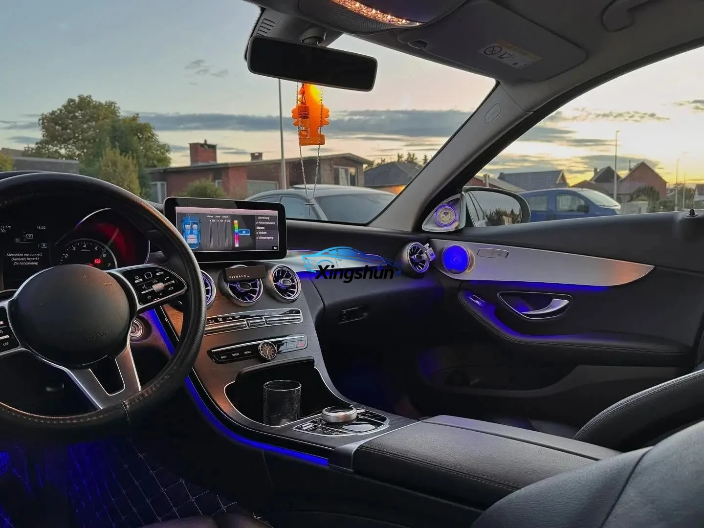 Upgrade Symphomy 64 Colors LED Car Interior Ambient Light for Mercedes Benz C-Coupe C300 Two Door Decoration Accessories
