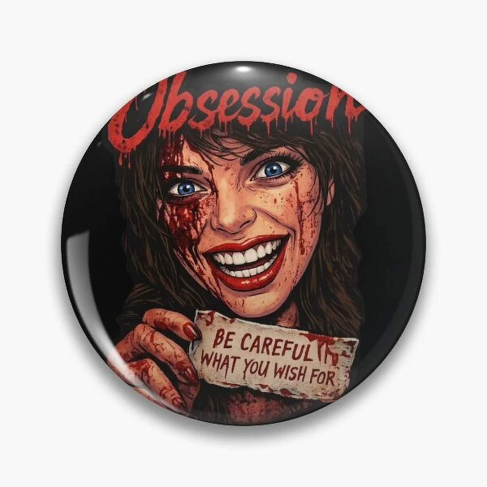Obsession Be Careful What You Wish For Pin Holographic Star Heart Pin Brooches Laminated Button Fashion Accessory