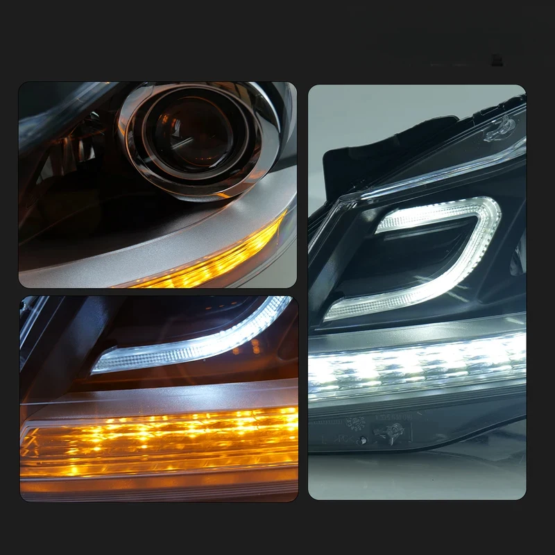 

Автомобильные фары для W204 2011-2013, светодиодные лампы, дневные ходовые огни, динамические указатели поворота, автомобильные аксессуары