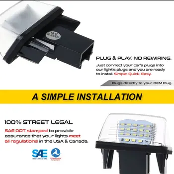 適用於標緻 206 207 307 308 406 407 和雪鐵龍 C3 C4 C5 BERLINGO SAXO XSARA 的 2 個 CAN 總線 LED 車牌燈泡 12 最佳銷售 適用於標緻407 - №6