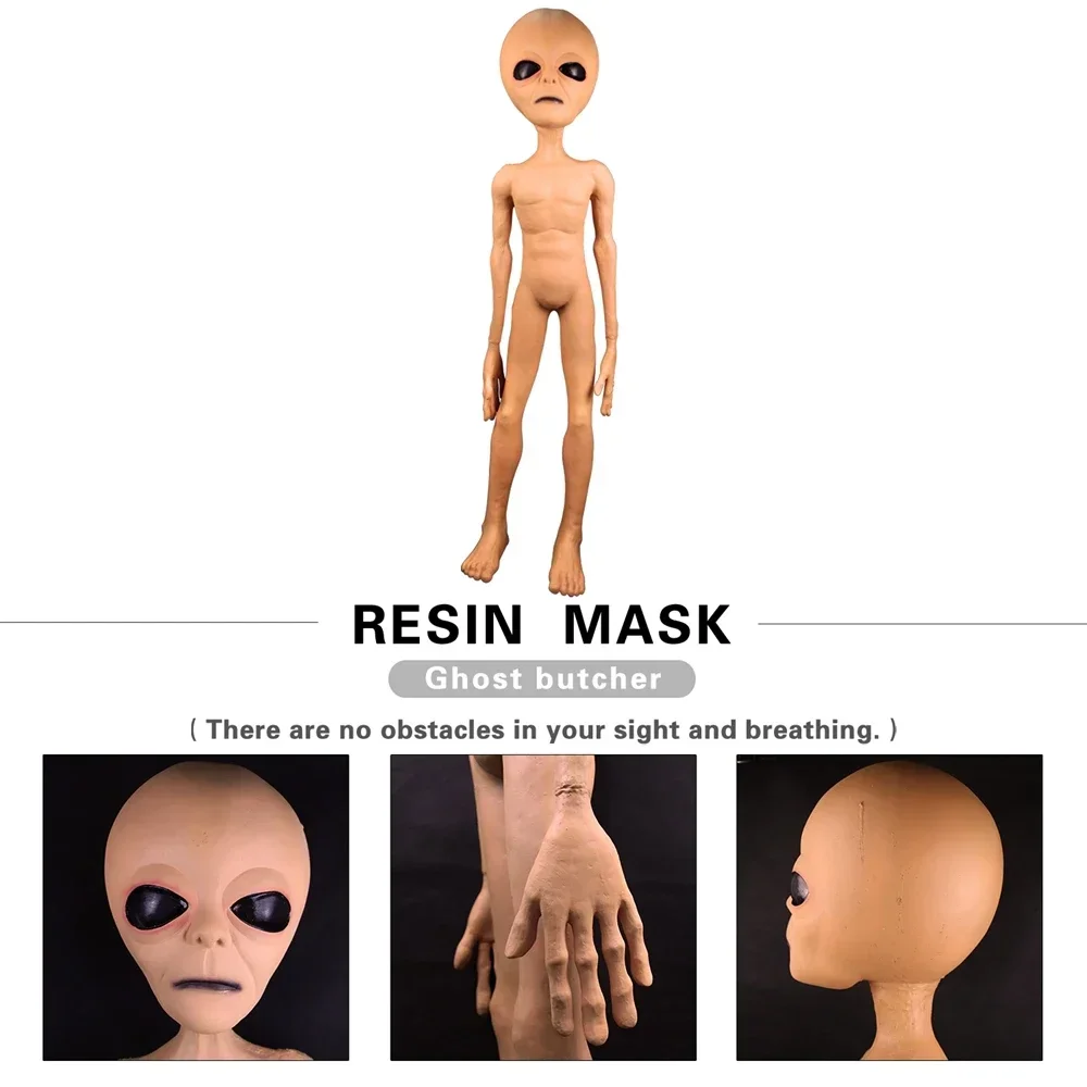 Alien Latex Model Prop Halloween Party Alien Model Props Cosplay Area 51 Alien Scary Prop Life Size UFO Roswell Martian Lil Mayo