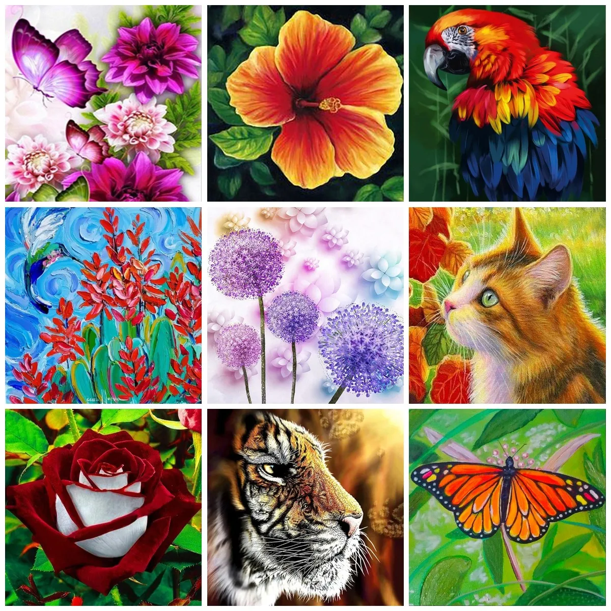 Алмазная живопись, Фиолетовый Одуванчик, Декор для дома, полностью круглая дрель, квадратная картина стразы, наклейка на стену, поделки