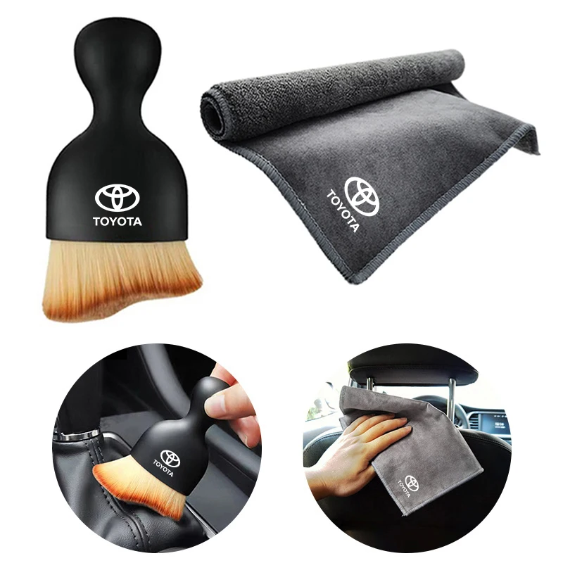 Car Interior Cleaning Soft Brush Tool Dust Remover Suede Wash Towel Auto Accessory For Toyota Corolla Prius Yaris Rav4 CHR Aygo