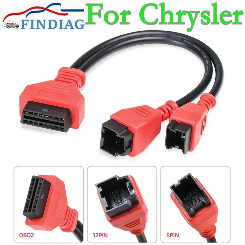 

Новый разъем для программирования Chrysler 12 + 8, для Chrysler, работает для LAUNCH X431/OBDSTAR/Autel Maxisys