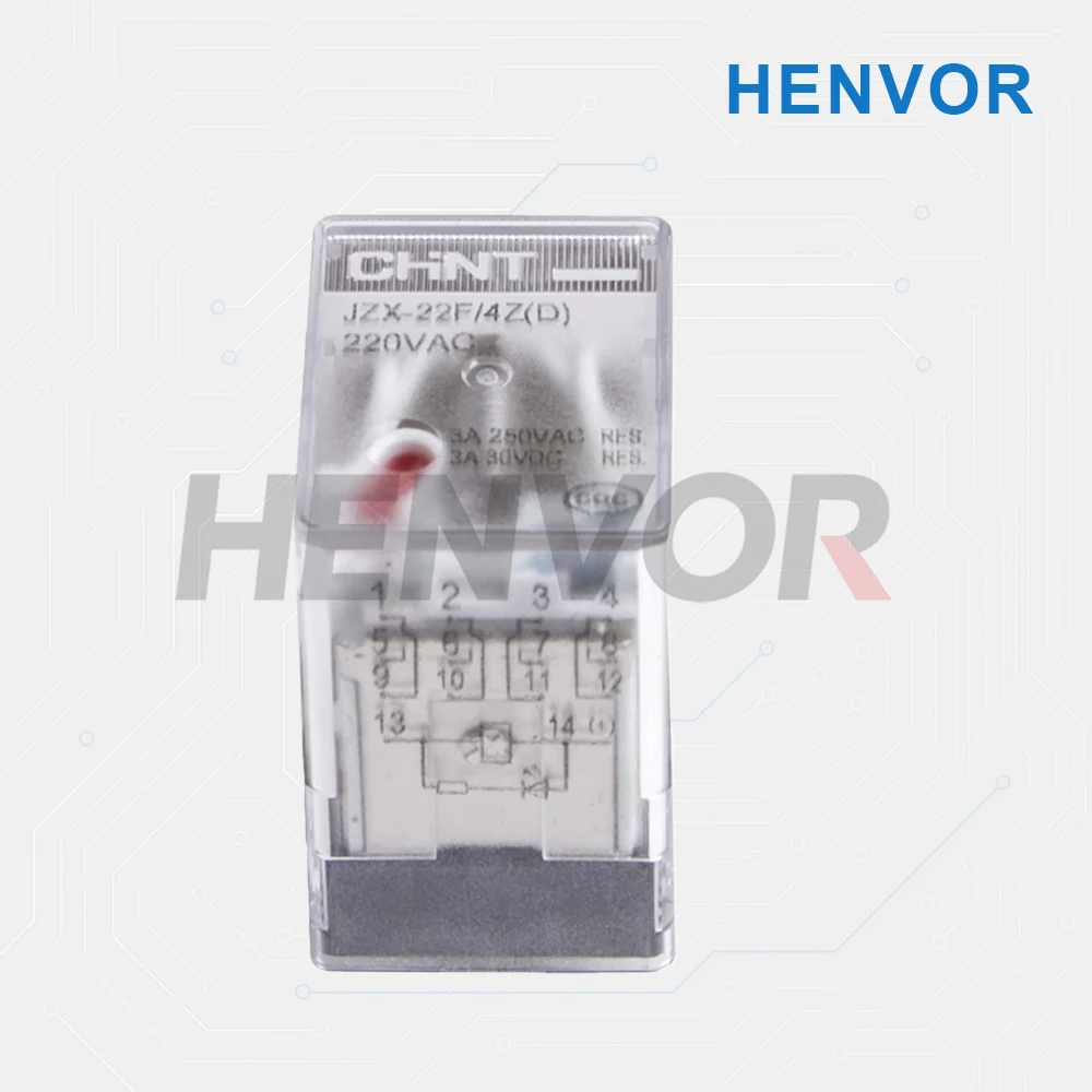JZX22F 4Z Power Relay 3A 220VAC Coil With Light 14 Pins Overload Electrical Relay For Generator Components