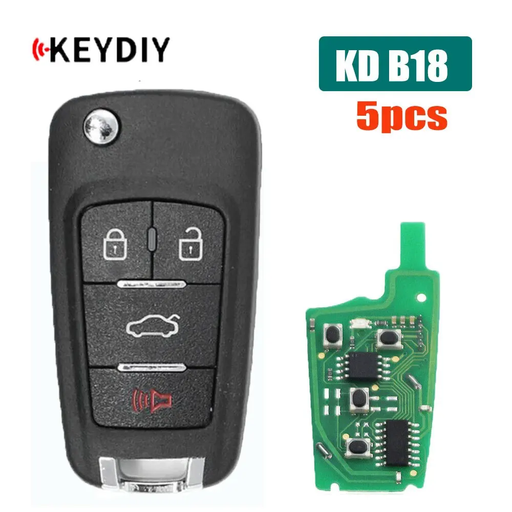 

5 шт./лот KEYDIY B18 автомобильный дистанционный ключ 4 кнопки кабельный ключ для Buick KD900/KD-MAX/KD-X2 программатор ключей серии KD B удаленный автомобильный ключ