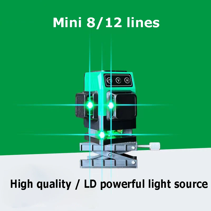 Laser Level Mini 8/12 Line Powerful  Green Laser Beam High Precision Laser Line Level Instrument Small Self-Leveling Level Tools