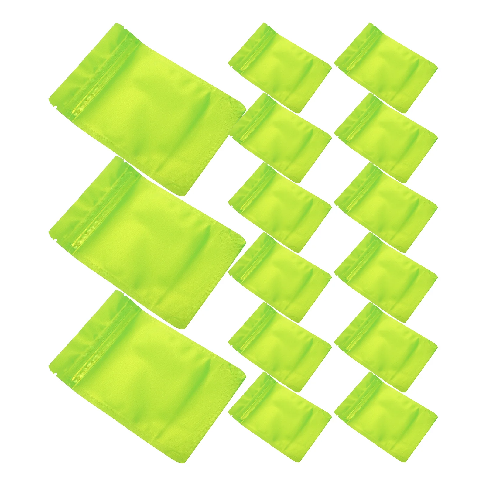 

50 Pcs Food Storage Bags Thick Aluminum Airtight Resealable Zipper Green 9x13cm Coffee Tea Snacks S wich Pouch Bread Box Dry