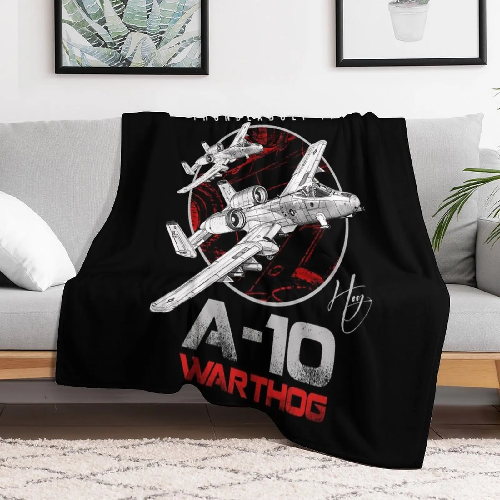 

A-10 Thunderbolt II Warthog subsonic attack aircraft nicknamed Hog Us Air Force Fighterjet Throw Blanket Heavy Blankets