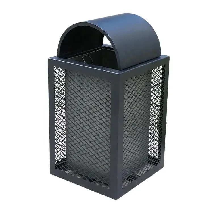 Outdoor Commercial Metal Waste container Garbage Bin Outside Public Thermoplastic Steel Recycle Dustbin Street Park Trash Can