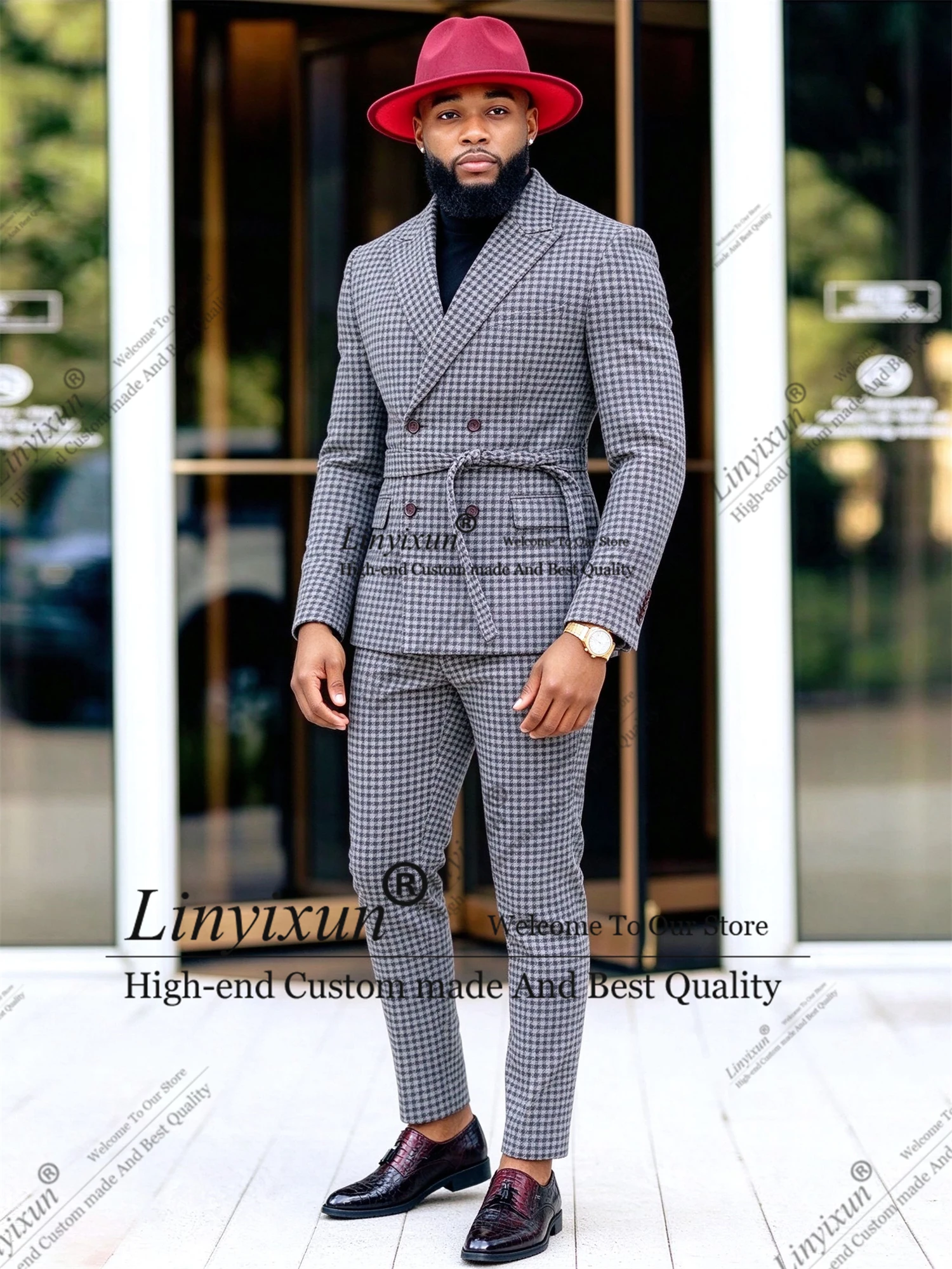 Autumn Winter New Products Wedding Suit For Men 2 Pieces Costume Homme Customized Groom Double Breated Slim Male Party Blazer