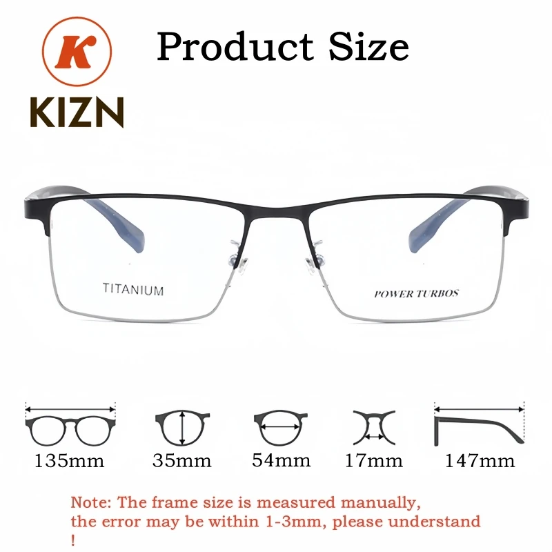 

Очки для чтения KIZN Business Men's OpticalxBlue Light Blocking с прогрессивными линзами, блокирующие синий свет, антибликовые, по рецепту, для коррекции близорукости