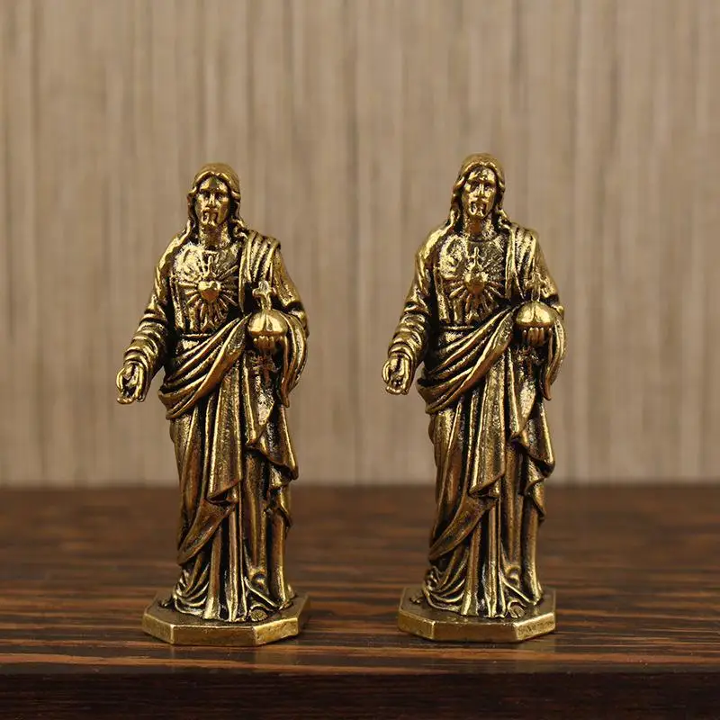 Antique Style Brass Statue Figurines Mini Desktop Ornaments for Living Room Shelf Home Decor Holiday Souvenir Gifts view 4