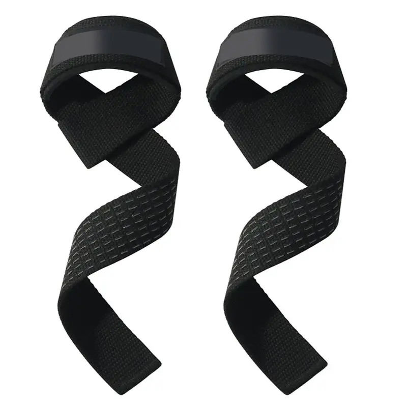 

【BIG SALE】Sports Booster Belt Weightlifting Wrist Straps 2PC Fitness Pull-Ups Bars Non-Slip Grip Belt Band Deadlift Strap Black