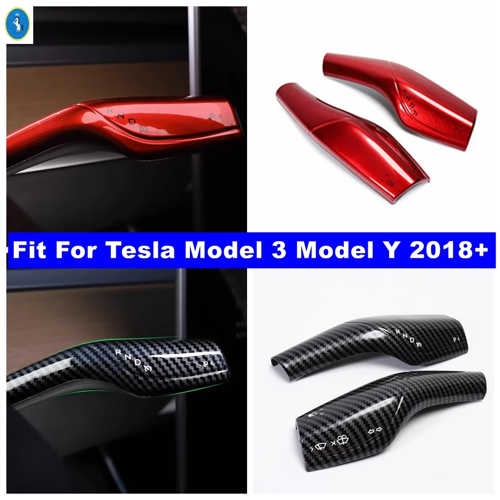 

Car Gear Shift Steering Lever Handle Protection Shifter Shell Wiper Accessories Cover Trim For Tesla Model 3 Model Y 2018 - 2023