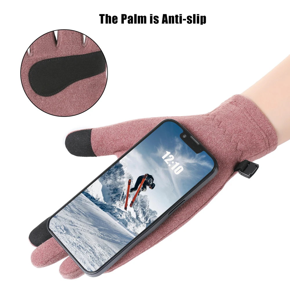 Herbst Winter männer frauen Dünne Weiche Warme Handschuhe Volle Finger Touchscreen Reiten Handschuhe Outdoor Sport Radfahren Lauf Handschuhe – Detail 5