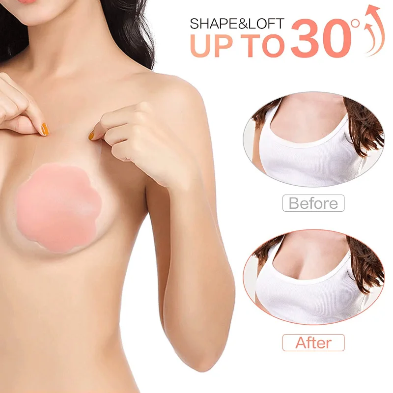 Silicone Nipple Cover Reusable Women Breast Petals Lift Invisible Pasties Bra Padding Stickers Patch Boob Pads Adhesive