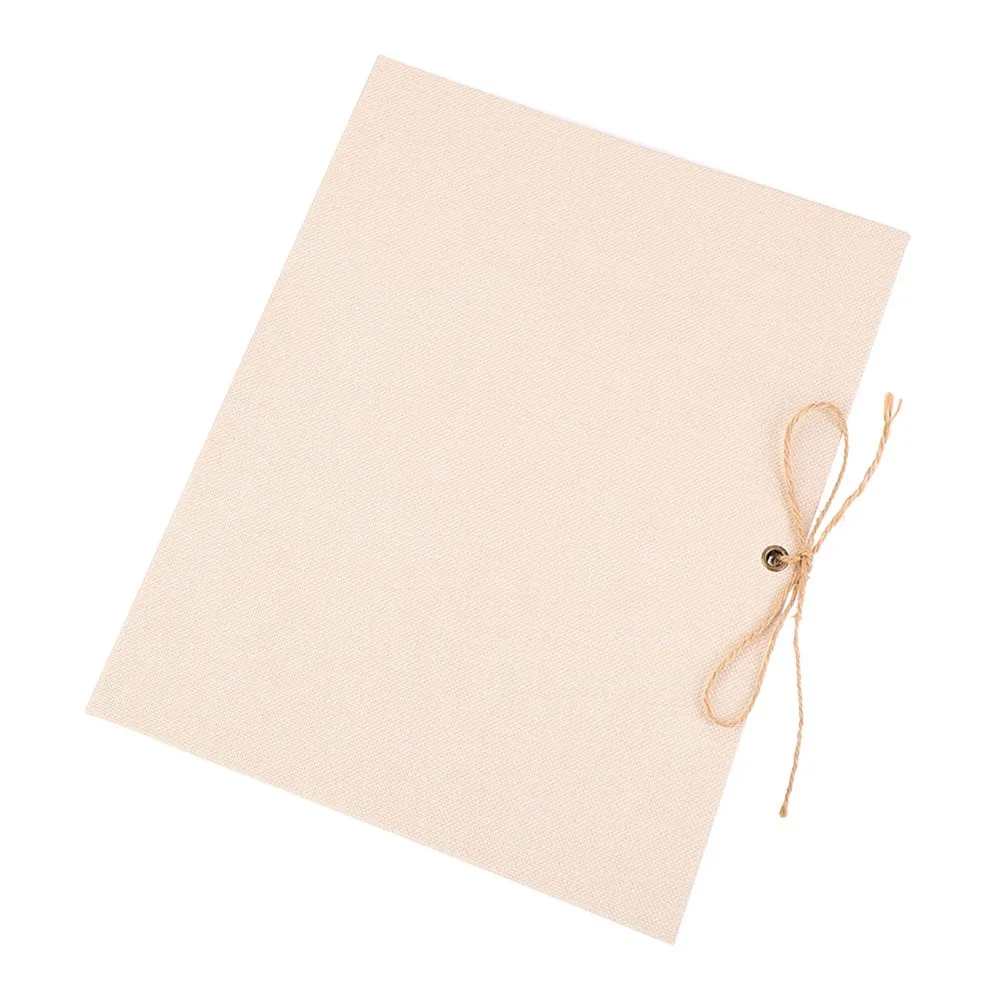 10.43x8.27in DIY Scrapbook Album 30 Pages Linen Texture Loose Leaf Photo Book Large Size Rope Strap Binding