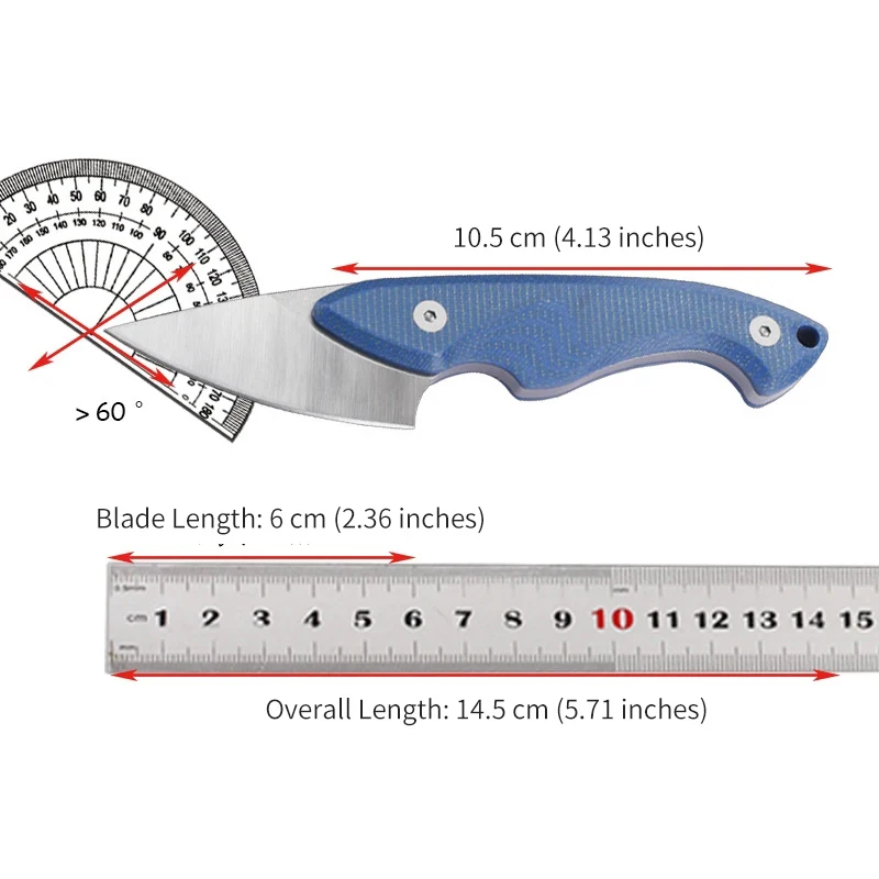 

2025 Style 14C28N Steel Integrated Blade Fixed Portable Fishing style Survival Camping EDC Tactical Fruit Knife