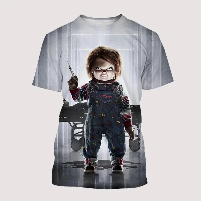 Summer Chucky Horror 3D Printed T-Shirts Men Women Fashion Streetwear Oversized Short Sleeve T Shirt Kids Tees Tops Man Clothing