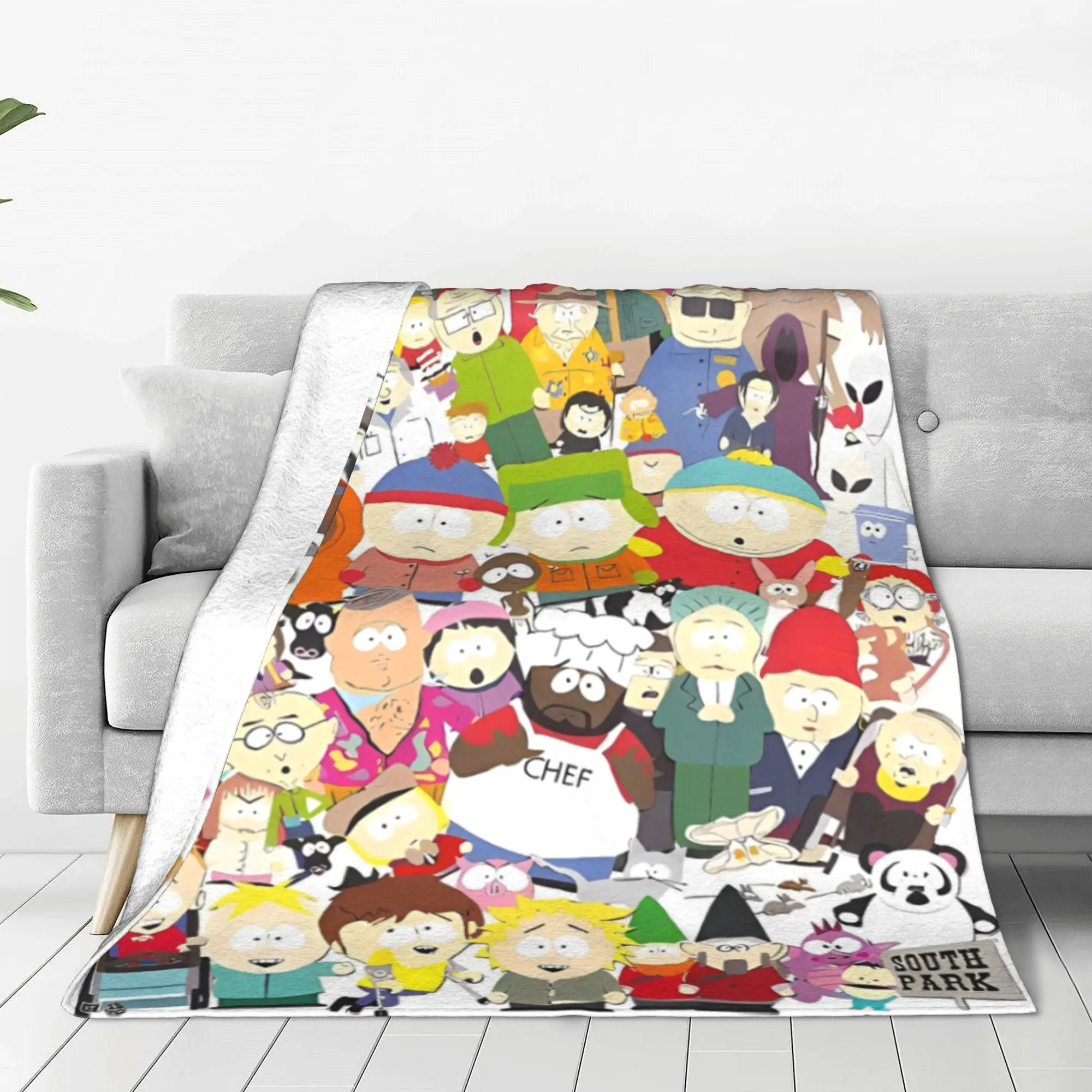 Southes Cartoon Parks RPG Game Flannel Throw Blanket Cute Funny Blanket for Sofa Bedding Lightweight Thin Outdoor Multifunction