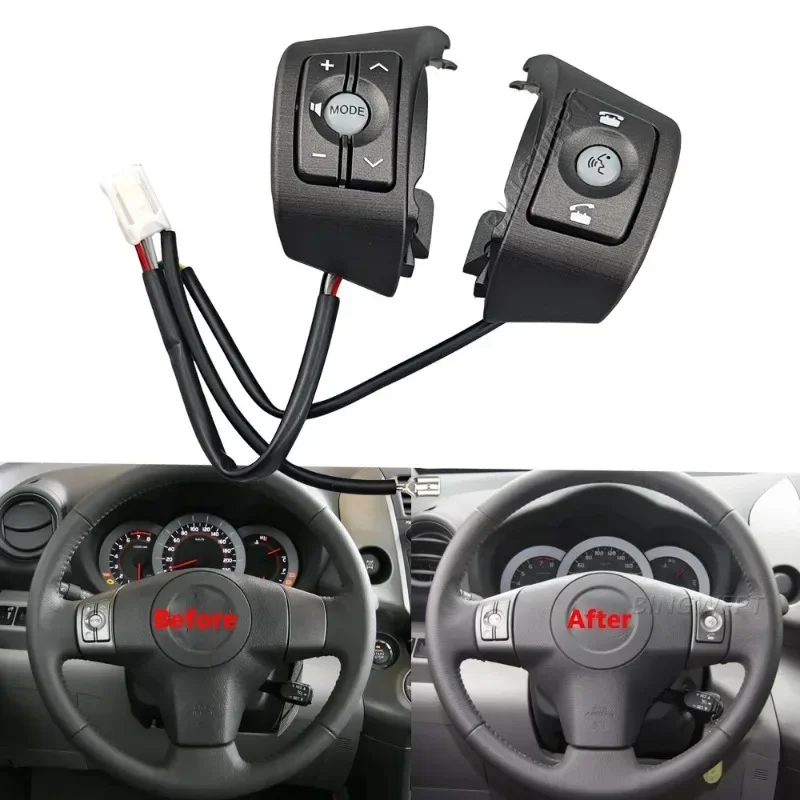 

Pkx For 2009-2011 Toyota RAV4 Car Steering Wheel Volume Adjustment Switch Answer Call Switch Button with Wiring Harness