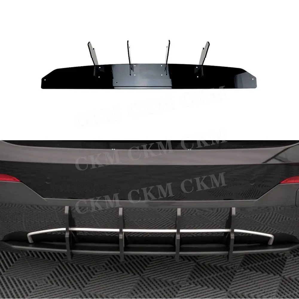 

ABS Black Rear Bumper Lip Diffuser Trims Blade Bodykits Spoiler for BMW 4 Series G22 G23 Coupe 2021 + Car Accessories