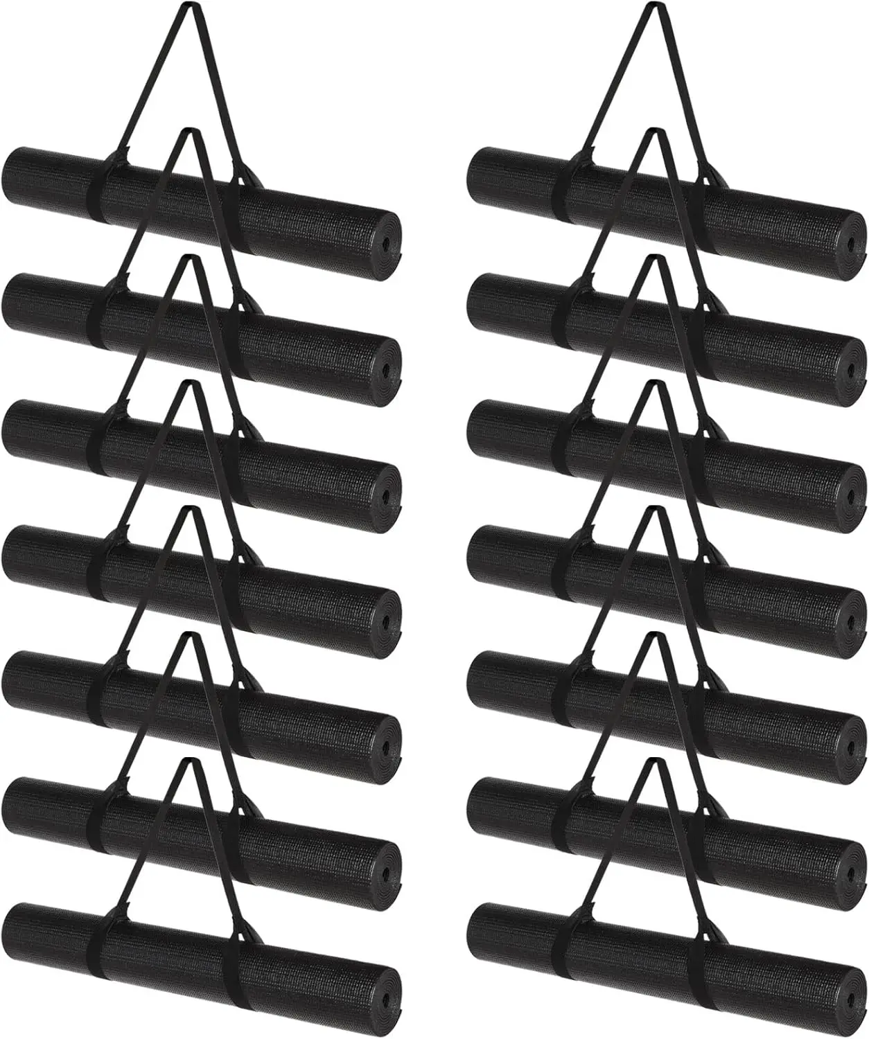 

Коврик для занятий йогой и фитнесом, 68 x 24 дюйма, нескользящий, с ремнем, черный