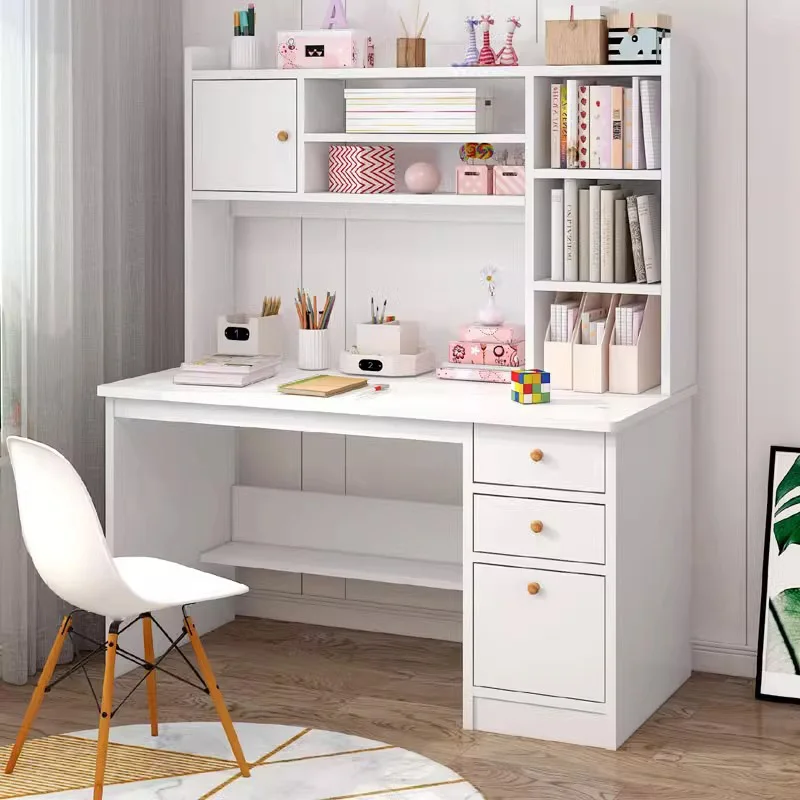 Desk bookshelf combination Nordic computer desktop table Home student bookcase integrated simple bedroom learning desk