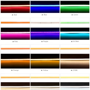 Ocon-super feine Cob-LED-Streifenleuchte für Schrank und Auto, mehrfarbig, blau, rosa, rot, lila, Band, Band, DC 12 V, 24 V, 480LD, 4 mm 4mm 8 Hauptverkäufe lila LED -Klebeband - №4