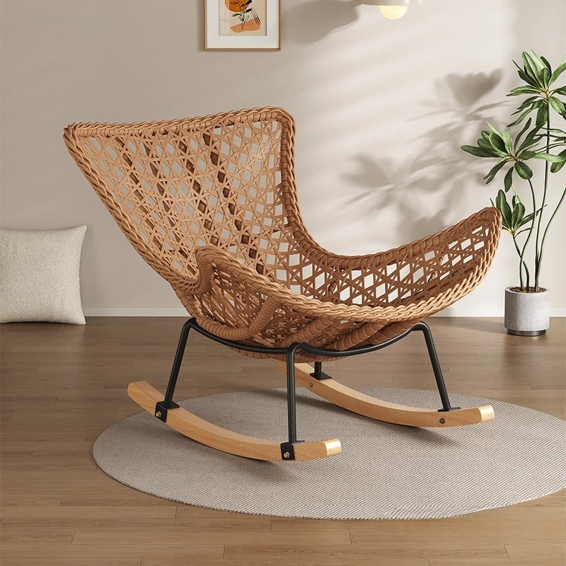 

Rocking chair recliner adult sleeping single rattan balcony lazy chair bedroom casual home