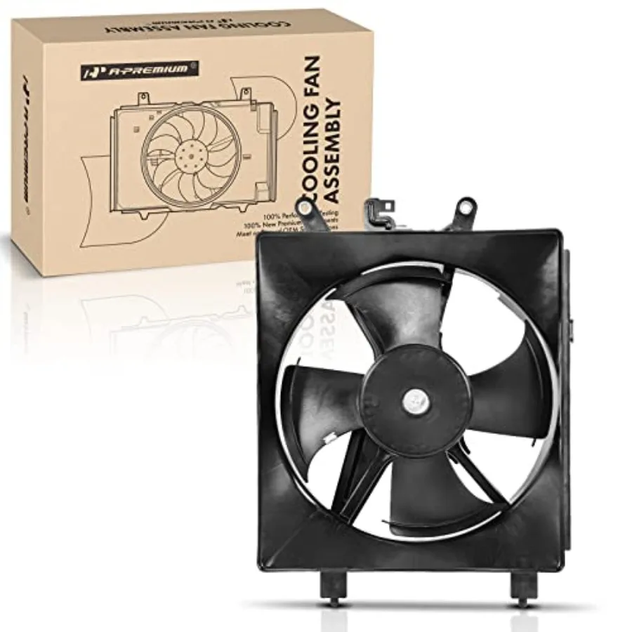 

Left A/C Condenser Fan Assembly for Honda Civic 2001-2005, Plastic Housing, Black, Direct Replacement with OEM Fitment